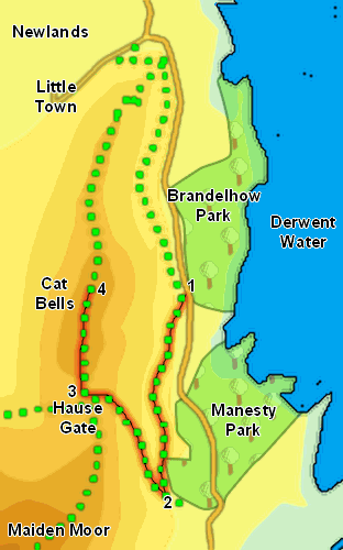 Map: Cat Bells from the Side 